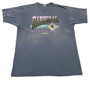 Vintage Single Stitch Fruit Of The Loom T Shirt Hannibal Missouri Size XXL USA